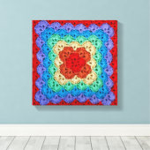Rainbow Crochet Granny Square Leinwanddruck (Insitu (Holzboden))