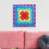 Rainbow Crochet Granny Square Leinwanddruck (Insitu (Wohnzimmer))
