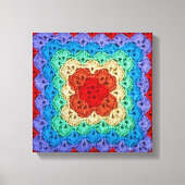 Rainbow Crochet Granny Square Leinwanddruck (Vorderseite)