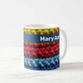 Rainbow Crochet mit Name Kaffeetasse (VorderseiteRechts)