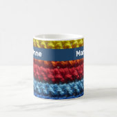 Rainbow Crochet mit Name Kaffeetasse (Mittel)