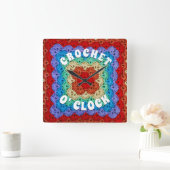 Rainbow Crochet Quadratische Wanduhr (Zuhause)
