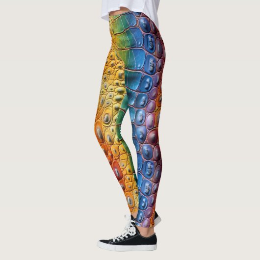 Rainbow Crocodile Leather Leggings (Links)