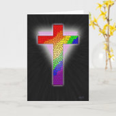 Rainbow Cross Grußkarte Karte (Gelbe Blume)