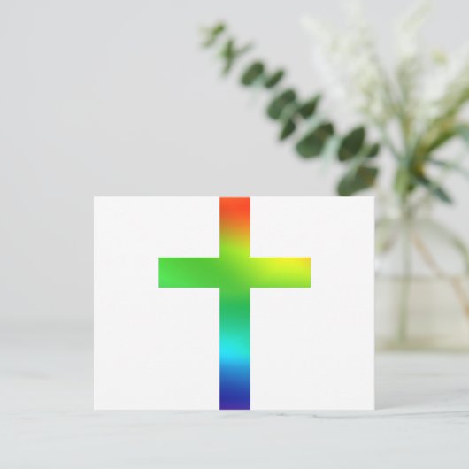 Rainbow Cross Postkarte (Stehend Vorderseite)