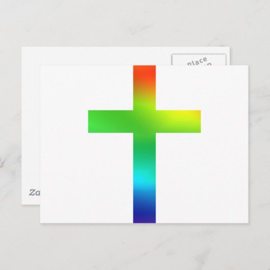 Rainbow Cross Postkarte (Vorne/Hinten)