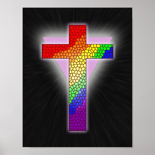 Rainbow Cross Print Poster (Vorne)