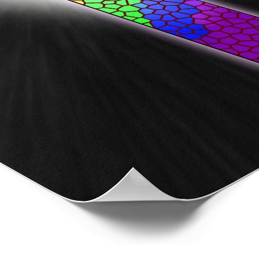 Rainbow Cross Print Poster (Ecke)