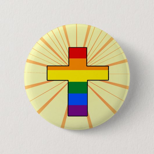 Rainbow Cross Round Button (Vorderseite)