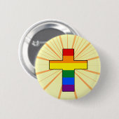Rainbow Cross Round Button (Vorne & Hinten)