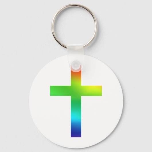 Rainbow Cross Schlüsselanhänger (Vorderseite)