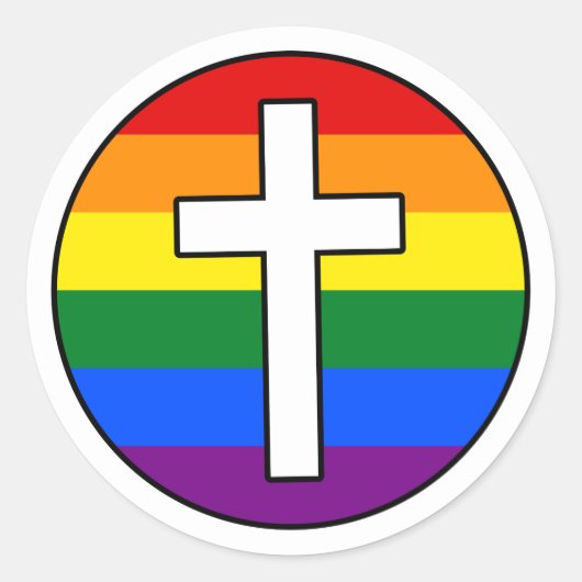 Rainbow Cross Sticker (Vorderseite)
