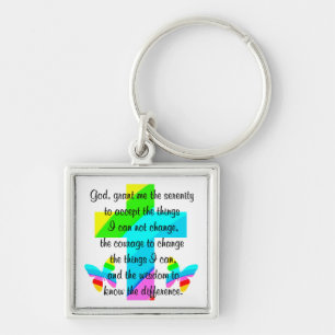 RAINBOW CROSS UND BUTTERFLY SERENITY PRAYER DESIGN SCHLÜSSELANHÄNGER