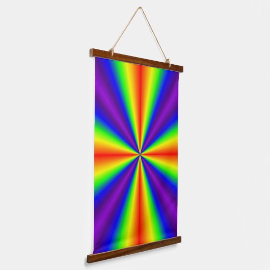 Rainbow Cross Wood Tapestry Wandteppich Mit Holzrahmen (Gewinkelt)