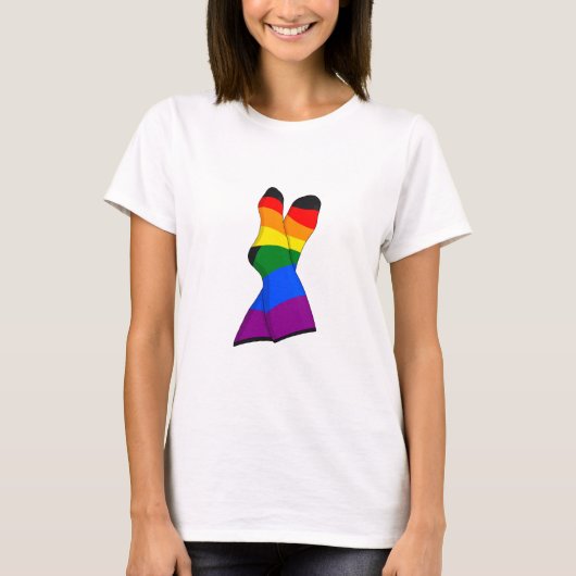 Rainbow Crossed Legs T-Shirt (Vorderseite)