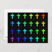 Rainbow Crosses Colors Multicolor Christlich Cross Postkarte (Vorne/Hinten)