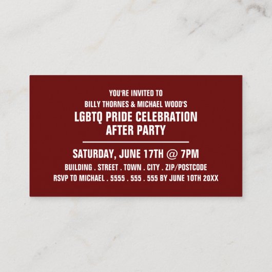 Rainbow Crowd, LGBTQ Pride Celebration Invite Card Begleitkarte (Rückseite)