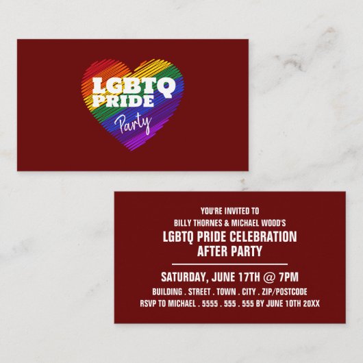 Rainbow Crowd, LGBTQ Pride Celebration Invite Card Begleitkarte (Vorne/Hinten)