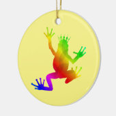Rainbow Crowned Frog Keramik Ornament (Links)