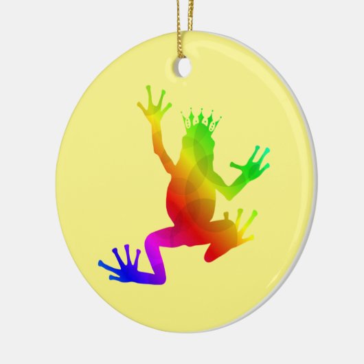 Rainbow Crowned Frog Keramik Ornament (Links)