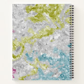 Rainbow Crushed Foil Chic Mit Monogramm Girly Scho Notizblock (Rückseite)