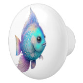 Rainbow Crystal Fish Keramikknauf (Rechts)