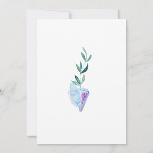 Rainbow Crystal Gems & Blätter Handfasts Einladung (Rückseite)