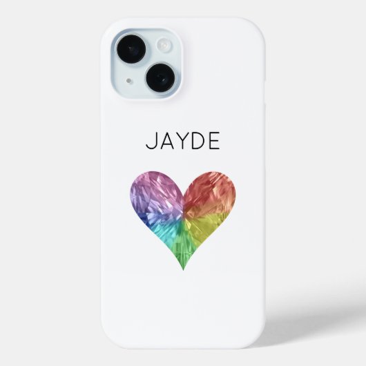 Rainbow Crystal Heart Mobile Phone Case (Rückseite)