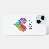Rainbow Crystal Heart Mobile Phone Case (Rückseite (Horizontal))