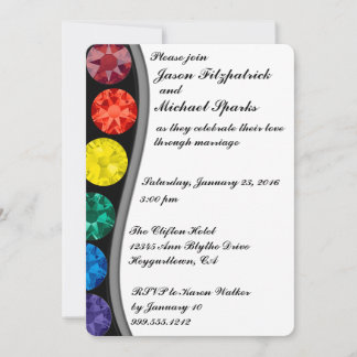 Rainbow Crystals Gay Wedding Einladungen