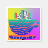 Rainbow Cup Saucer Partys Cocktail Serviette (Vorderseite)