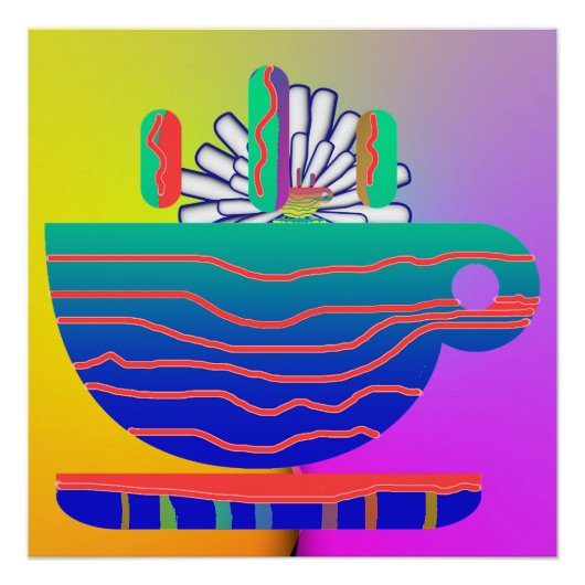 Rainbow Cup Saucer Poster (Vorderseite)