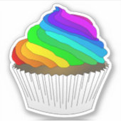 Rainbow Cupcake Aufkleber (Vorderseite)