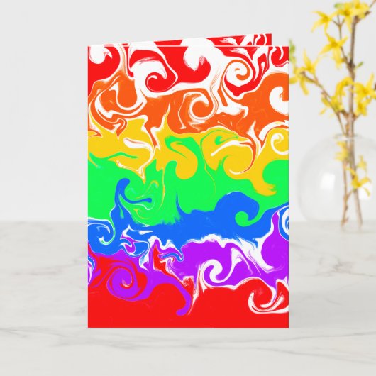 Rainbow Cupcake Fluid Art Geburtstag Karte (Gelbe Blume)