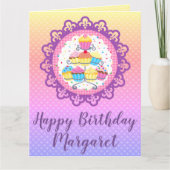 Rainbow Cupcake Group Personalisiert Geburtstag Karte (Vorderseite)