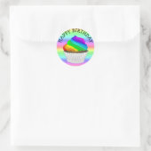 Rainbow Cupcake Happy Birthday Stickers (Tasche)