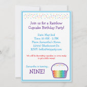 Rainbow Cupcake Kindergeburtstag Party Einladung (Rückseite)