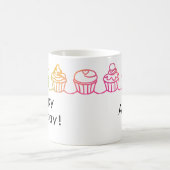 Rainbow Cupcakes Border Persönliche Umarmung Kaffeetasse (Mittel)