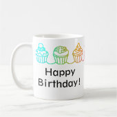 Rainbow Cupcakes Border Persönliche Umarmung Kaffeetasse (Links)
