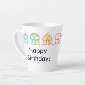Rainbow Cupcakes Personalisierte Latte Tasse (Linke Ecke)