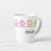 Rainbow Cupcakes Personalisierte Latte Tasse (Rechte Ecke)