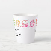 Rainbow Cupcakes Personalisierte Latte Tasse (Vorderseite)