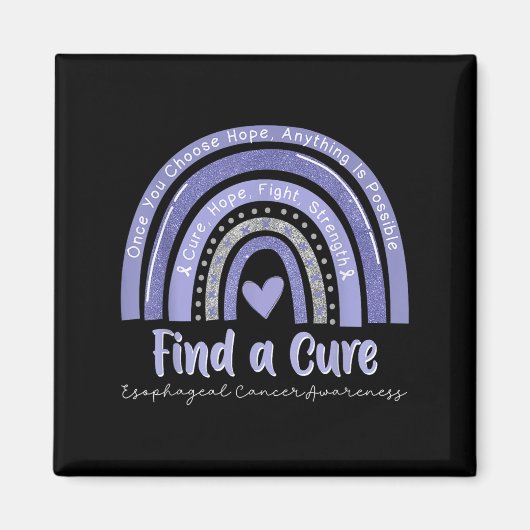 Rainbow Cure Hope Fight Strength Esophageal Cancer Magnet (Vorne)