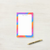 Rainbow Curves CUSTOM Chic Monogram Personalisiert Post-it Klebezettel (Auf Schreibtisch)