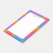 Rainbow Curves CUSTOM Chic Monogram Personalisiert Post-it Klebezettel (angewinkelt)