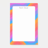 Rainbow Curves CUSTOM Chic Monogram Personalisiert Post-it Klebezettel (Vorderseite)