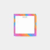 Rainbow Curves CUSTOM Chic Monogram Personalisiert Post-it Klebezettel (Vorderseite)