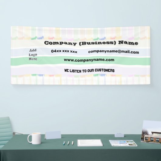 Rainbow Custom Company Banner mit Logo (Messe)