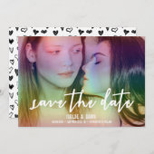 Rainbow Custom Foto Gay/Lesbian Save the Date (Vorne/Hinten)