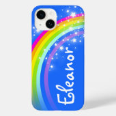 Rainbow custom fügen Sie Ihren Namen blauer Himmel Case-Mate iPhone Hülle (Rückseite)